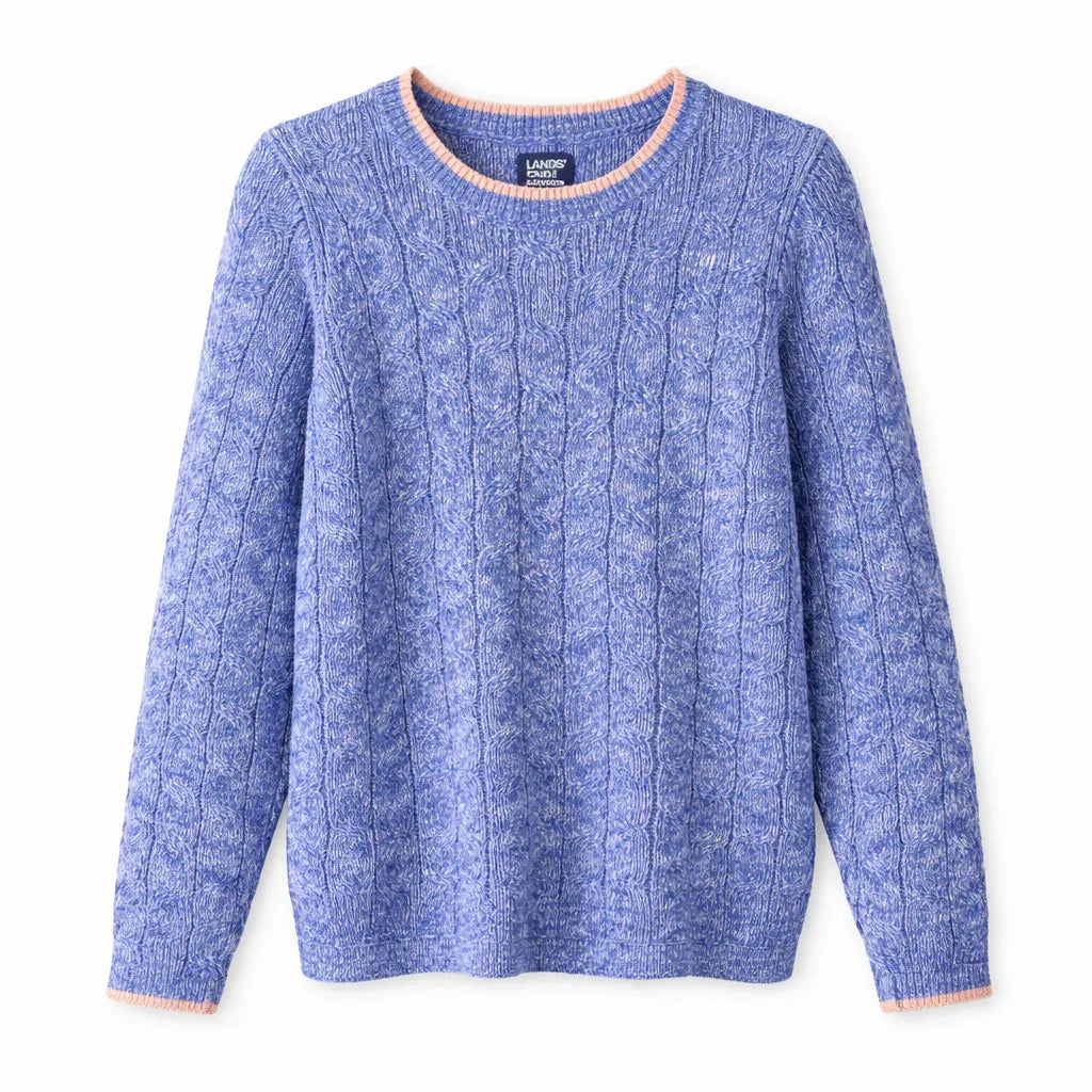 Lands' End Women's Petite Cotton Cable Knit Drifter Jumper - Gomix Brands Outlet